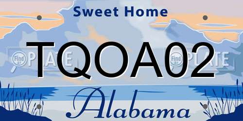 TQOA02 Alabama License Plate