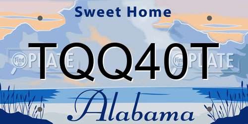 TQQ40T Alabama License Plate