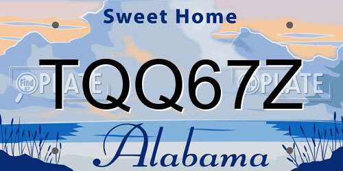 TQQ67Z Alabama License Plate
