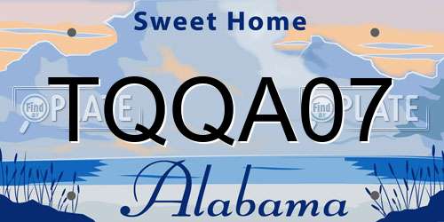TQQA07 Alabama License Plate