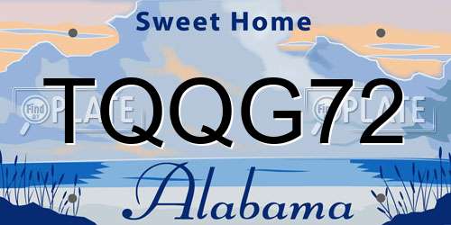 TQQG72 Alabama License Plate
