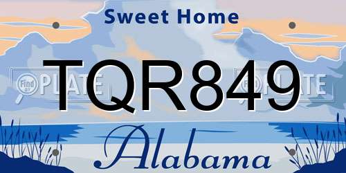 TQR849 Alabama License Plate