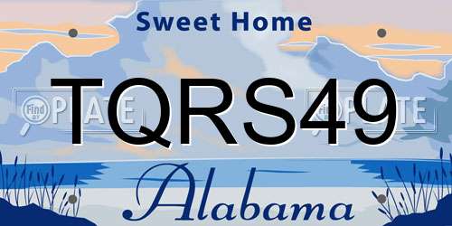 TQRS49 Alabama License Plate