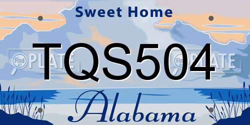TQS504 Alabama License Plate