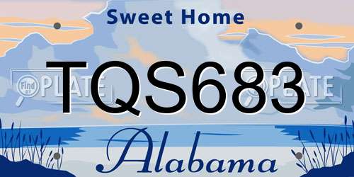 TQS683 Alabama License Plate