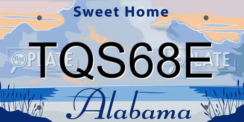 TQS68E Alabama License Plate