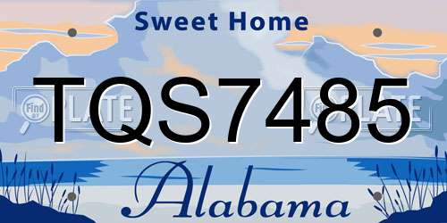TQS7485 Alabama License Plate