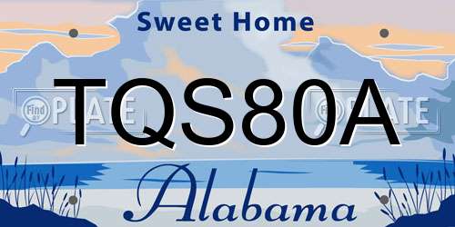 TQS80A Alabama License Plate