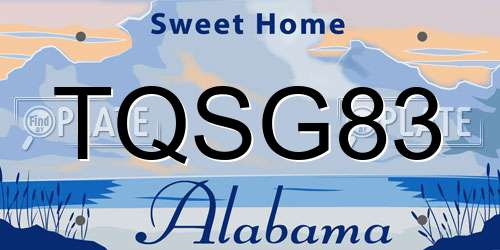 TQSG83 Alabama License Plate