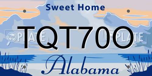 TQT70O Alabama License Plate