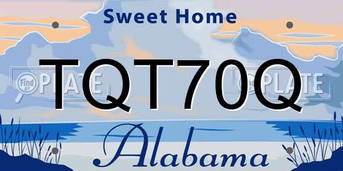 TQT70Q Alabama License Plate