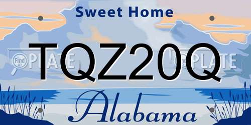 TQZ20Q Alabama License Plate