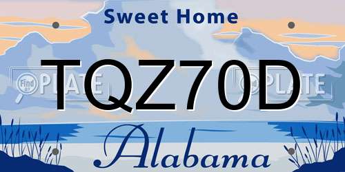 TQZ70D Alabama License Plate
