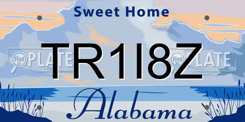 TR1I8Z Alabama License Plate