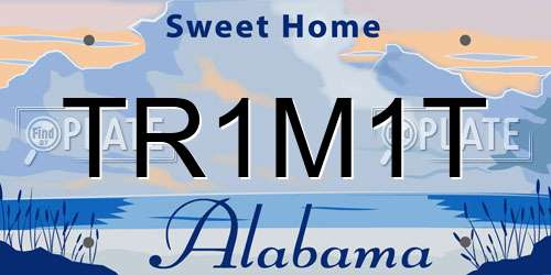TR1M1T Alabama License Plate