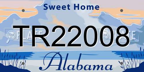 TR22008 Alabama License Plate