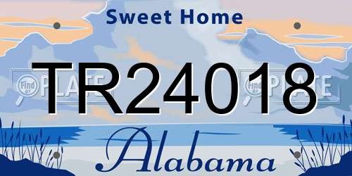 TR24018 Alabama License Plate