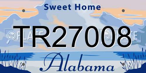 TR27008 Alabama License Plate