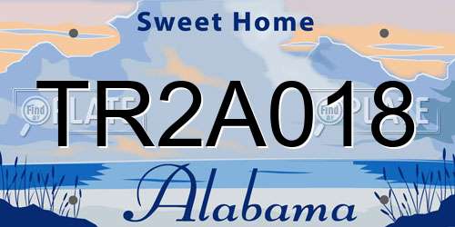 TR2A018 Alabama License Plate