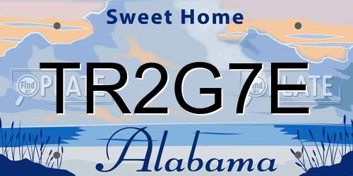 TR2G7E Alabama License Plate