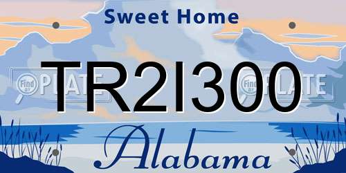 TR2I300 Alabama License Plate