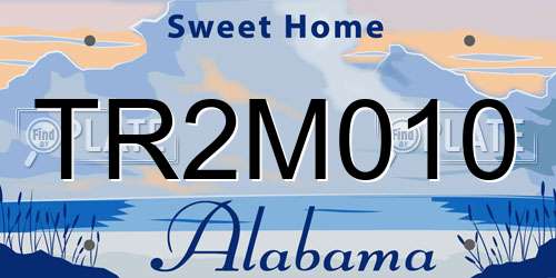 TR2M010 Alabama License Plate