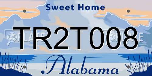 TR2T008 Alabama License Plate