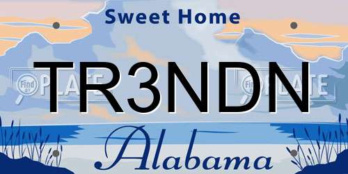 TR3NDN Alabama License Plate