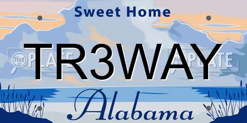 TR3WAY Alabama License Plate