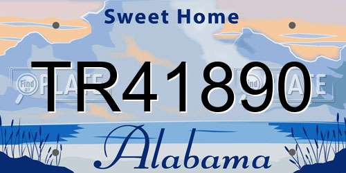 TR41890 Alabama License Plate