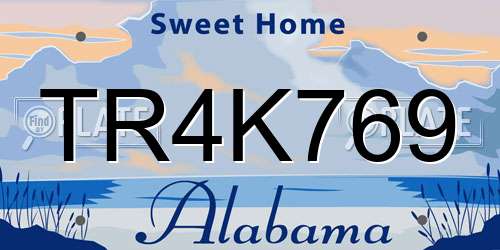 TR4K769 Alabama License Plate
