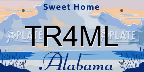 TR4ML Alabama License Plate