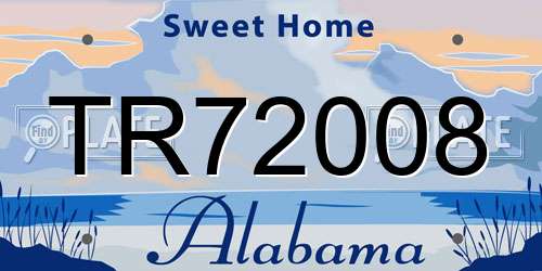 TR72008 Alabama License Plate