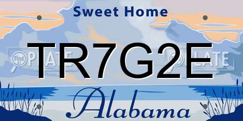 TR7G2E Alabama License Plate