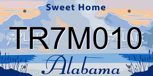TR7M010 Alabama License Plate