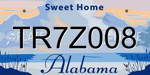 TR7Z008 Alabama License Plate