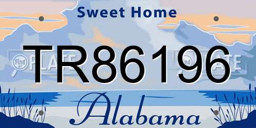TR86196 Alabama License Plate