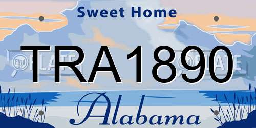 TRA1890 Alabama License Plate