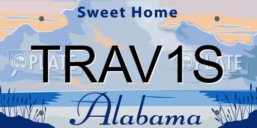 TRAV1S Alabama License Plate