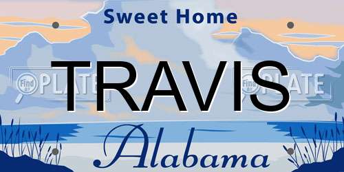 TRAVIS Alabama License Plate