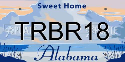 TRBR18 Alabama License Plate