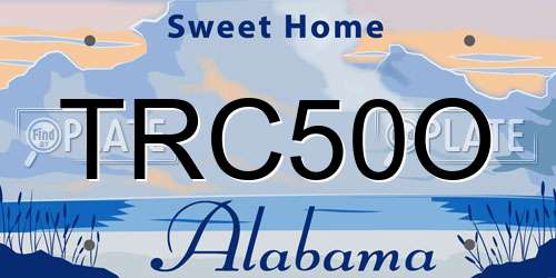 TRC50O Alabama License Plate