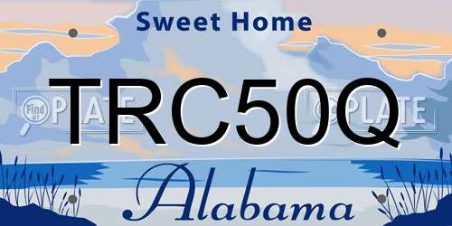 TRC50Q Alabama License Plate
