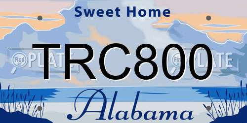 TRC800 Alabama License Plate