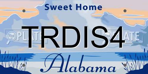 TRDIS4 Alabama License Plate