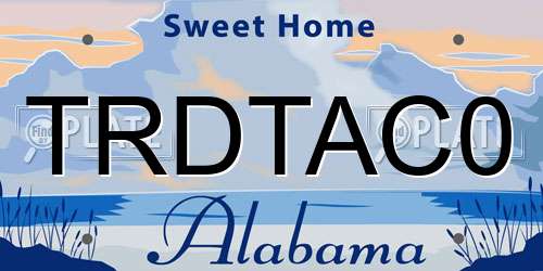 TRDTAC0 Alabama License Plate