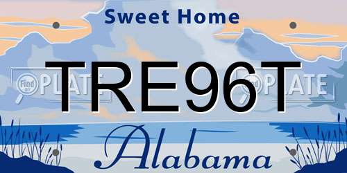 TRE96T Alabama License Plate