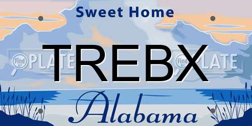 TREBX Alabama License Plate