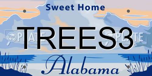 TREES3 Alabama License Plate