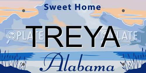 TREYA Alabama License Plate